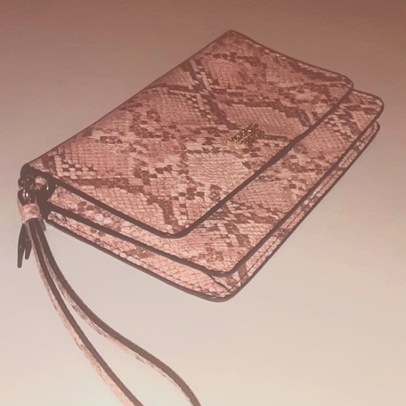 Victoria Secret VS Exotic Python Tech Wristlet Wallet Pink - Picture 1 of 10